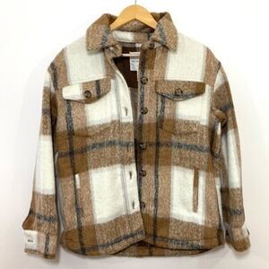 AVEV LES FILLES Plaid Oversize Shirt Jacket Shacket Medium NWT